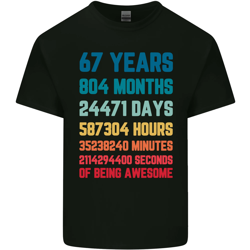 67th Birthday 67 Year Old Mens Cotton T-Shirt Tee Top