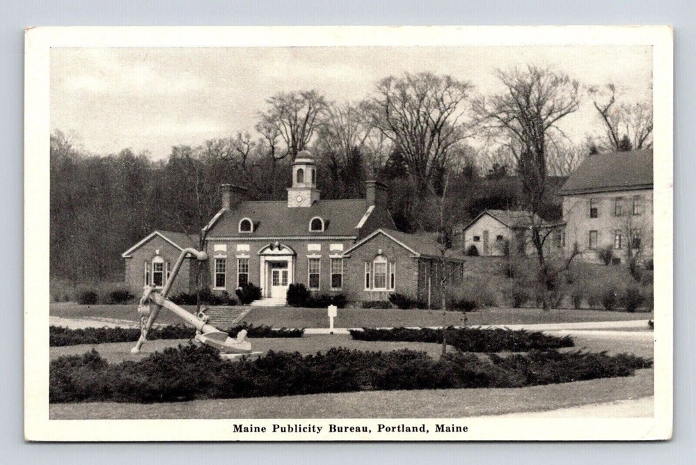 Portland Maine Maine Publicity Bureau Historic Landmark Streetview BW Postcard