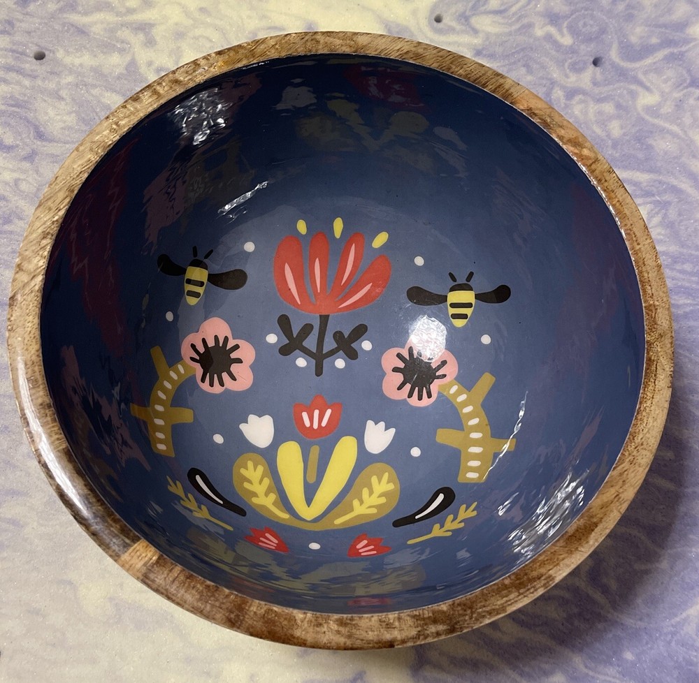 Danica Studio ~Mango Wood Serving Bowl Frida - 9.75 x 4 in.  (USED)