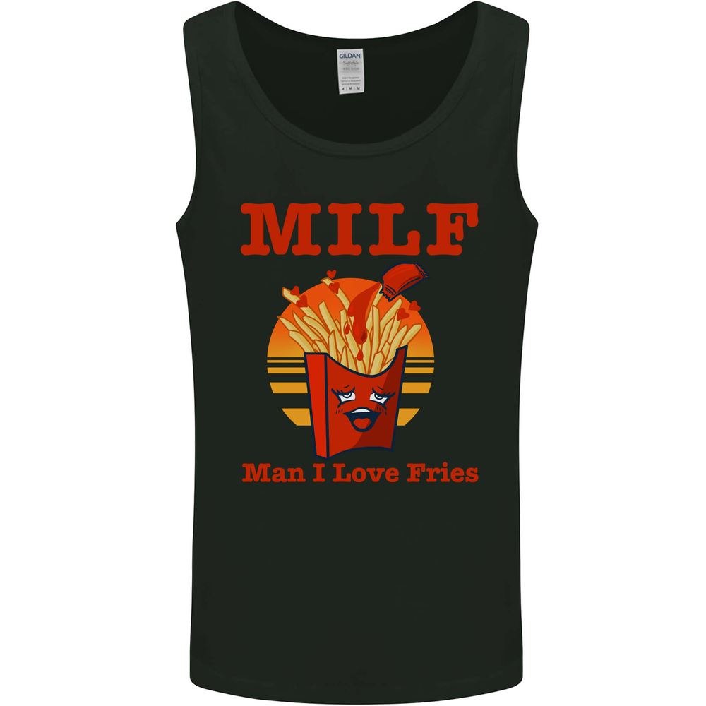 MILF Man I Love Fries Funny Food Mens Vest Tank Top