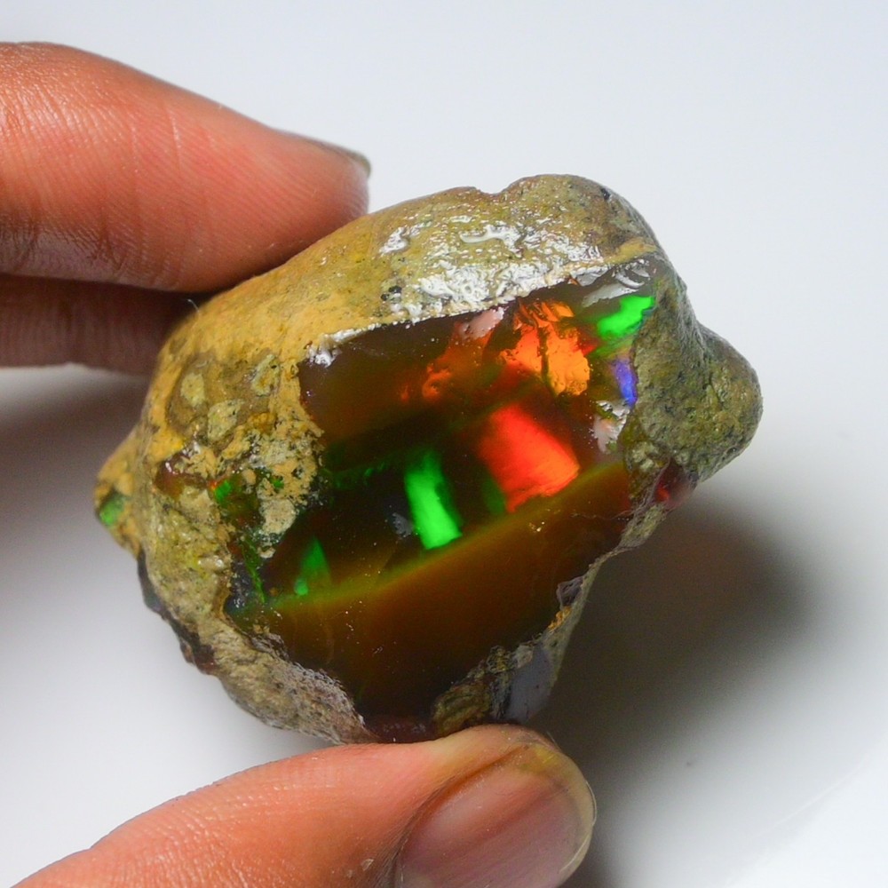 HUGE 170.20 Cts Natural Ethiopian Opal Rough - Multi Fire Welo Opal Raw Crystal