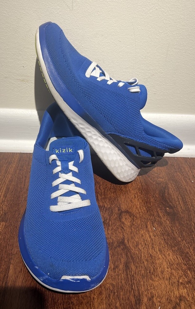 Kizik Athens Men Size 9 Women 10.5 No Touch Slip On Electric Blue Knit Shoes