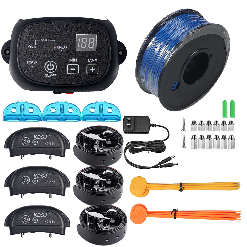 Electric Dog Fence In-ground Aboveground Pet Containment System For 1/2/3 Dogs