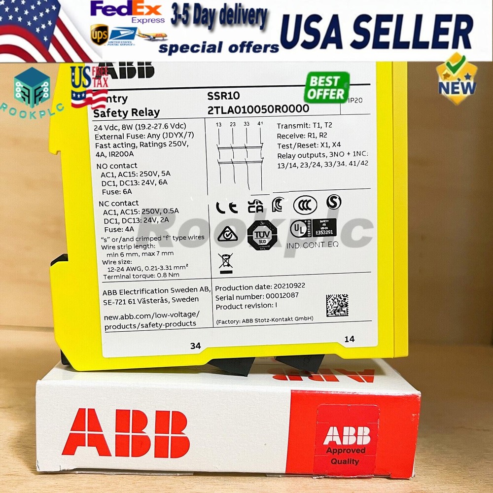 one New Safety Relay 24VDC SSR10 2TLA010050R0000 Fast Shipping