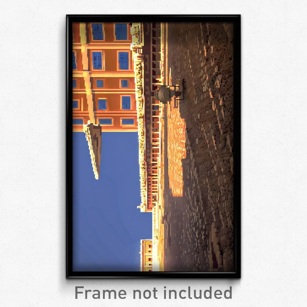 8-Bit Psychedelic Pixel Art Poster - Humble Rome Trippy Video Game Print