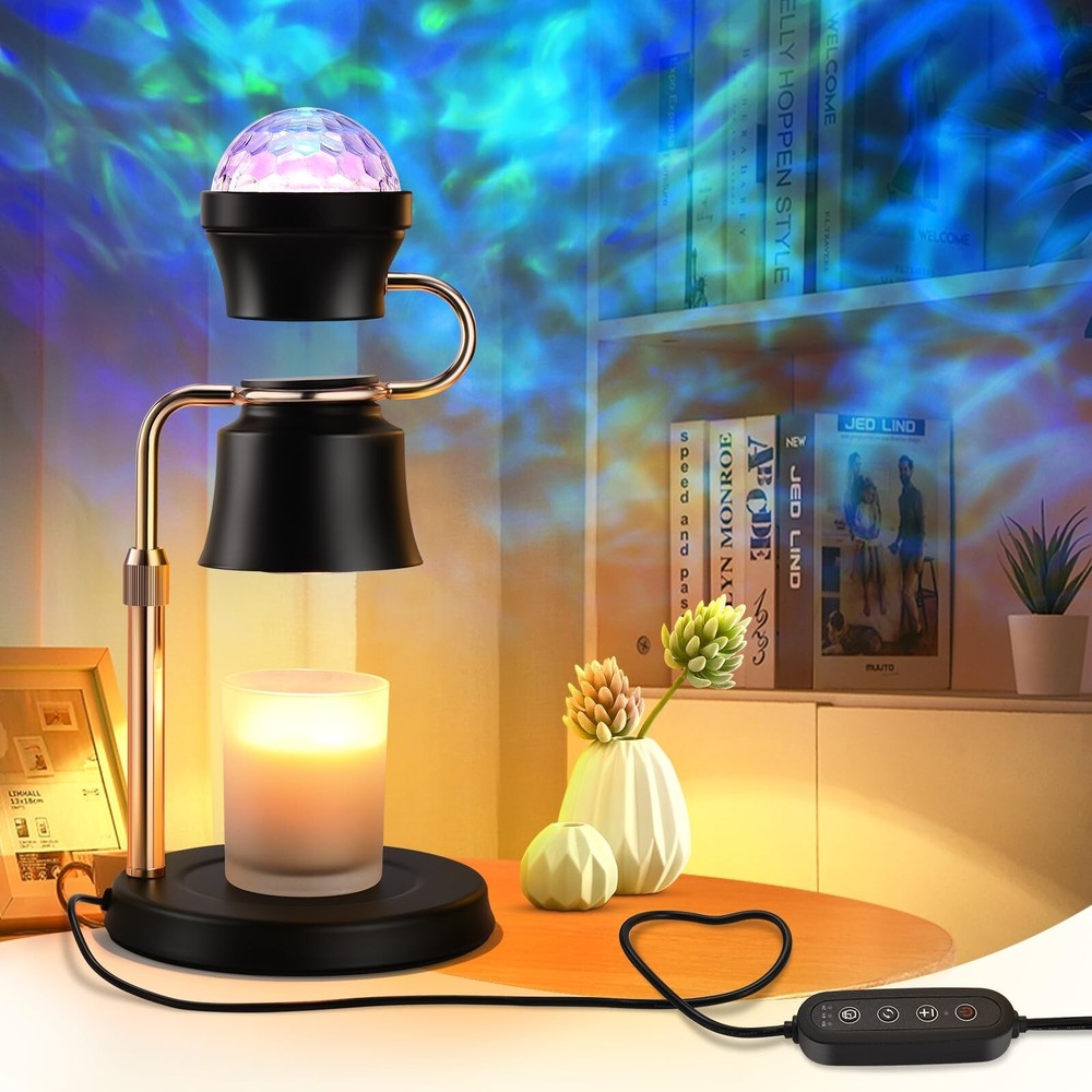 2-in-1 Adjustable Candle Warmer Lamp with Timer & 180° Rotating Light Pro