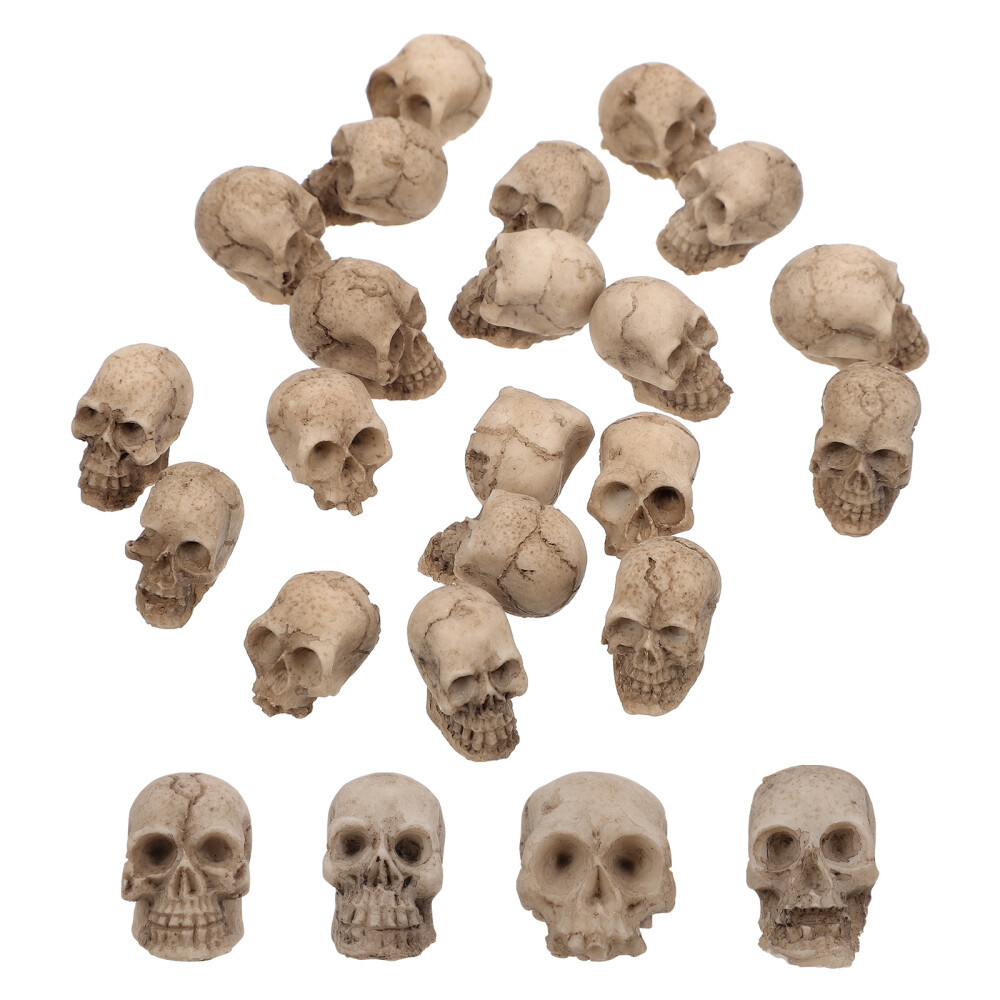 20 Pcs Artificial Skull Decor Head Statue Tiny Skulls Heads Office