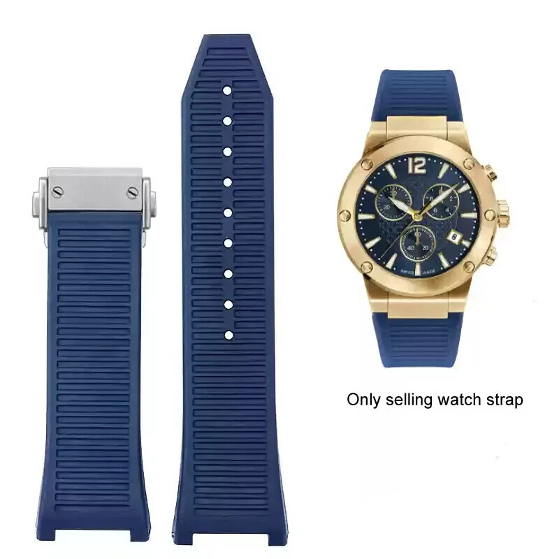 Black Silicone Sport Watch Strap for Ferragamo F80 26mm Concave Wristband