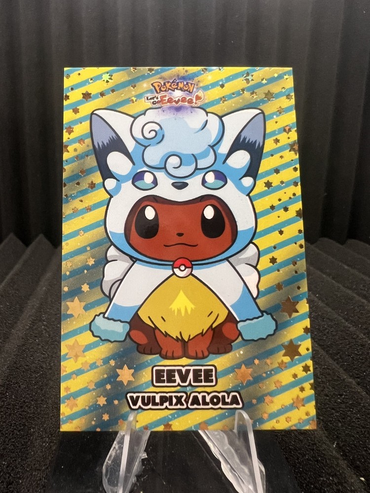 Eevee Alolan Vulpix Poncho - Gold Box Hit Holo -Let's Go Eevee Database- Pokemon
