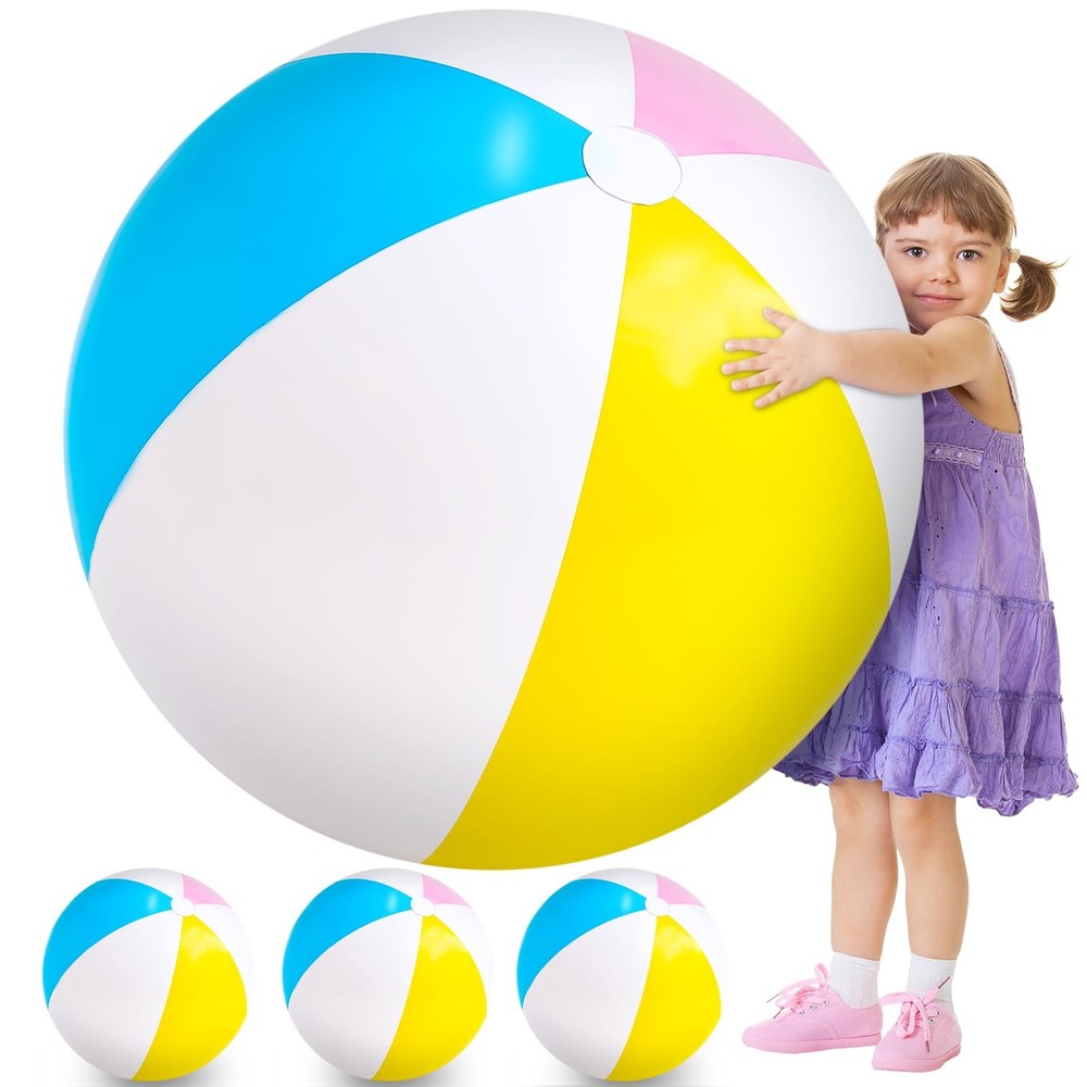 27 Inch Rainbow Beach Balls Giant Inflatable Large Pool Beach Balls Summer In...