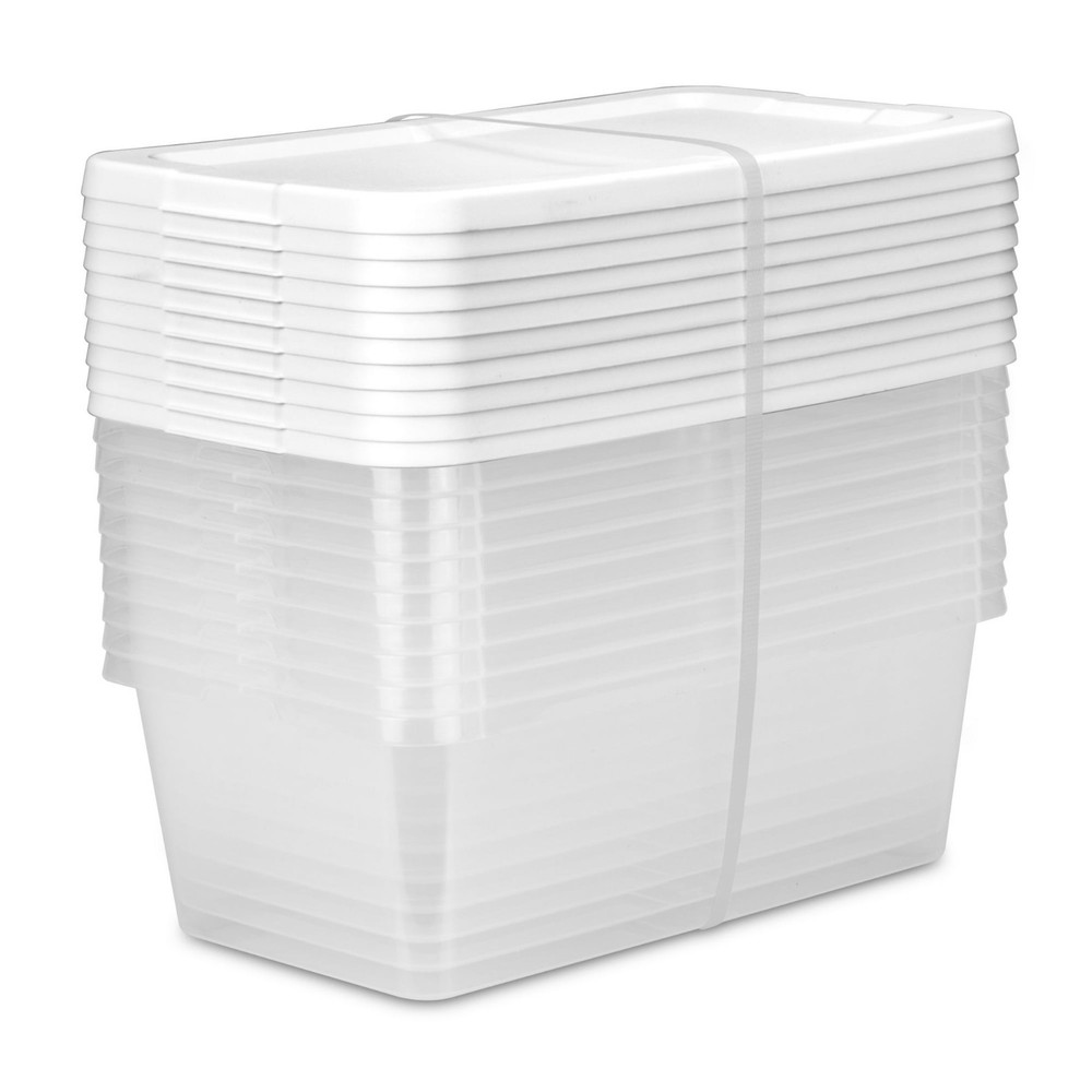 6-Pack 6 Quart Stackable Plastic Storage Bins with Lids