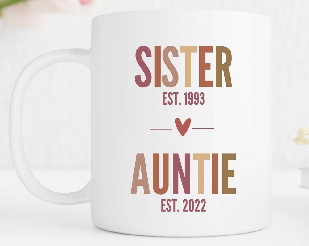 Sister To Aunt Mug New Auntie Mug Pregnancy Reveal To Auntie Personalized Mug