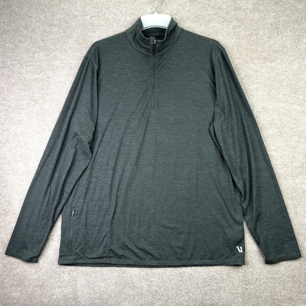 Vuori Mens XL Gray Performance 1/4 Zip Pullover Long Sleeve V221