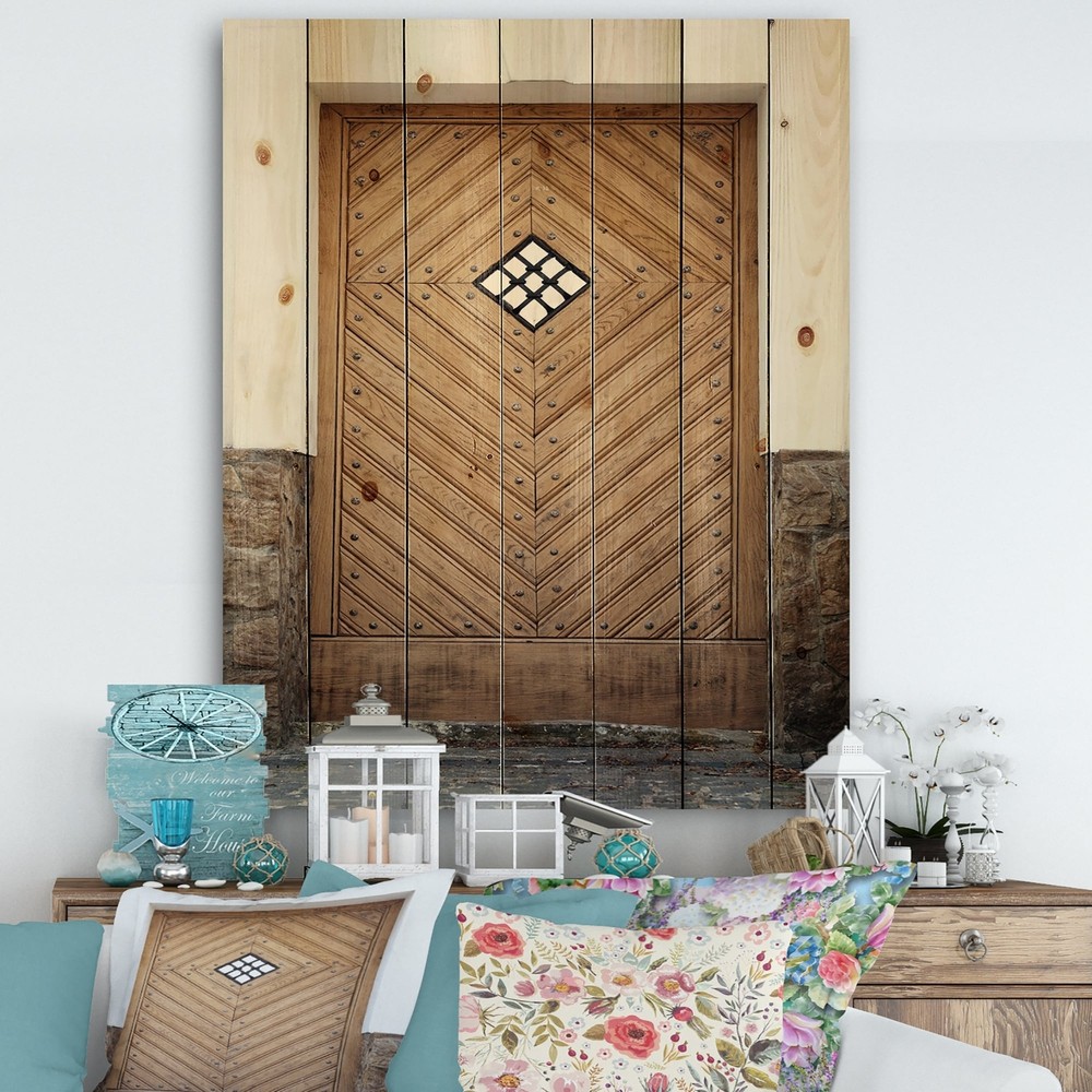 Designart 'Ancient Woor With Diamond Window' Vintage Print  Small