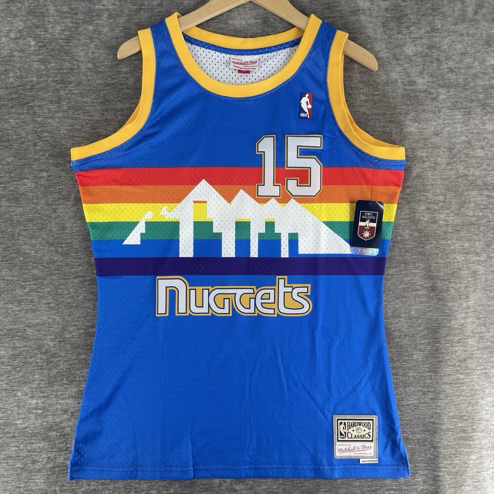 NBA Nikola Jokic Throwback 1980’s Denver Nuggets Jersey Size Large Blue NEW