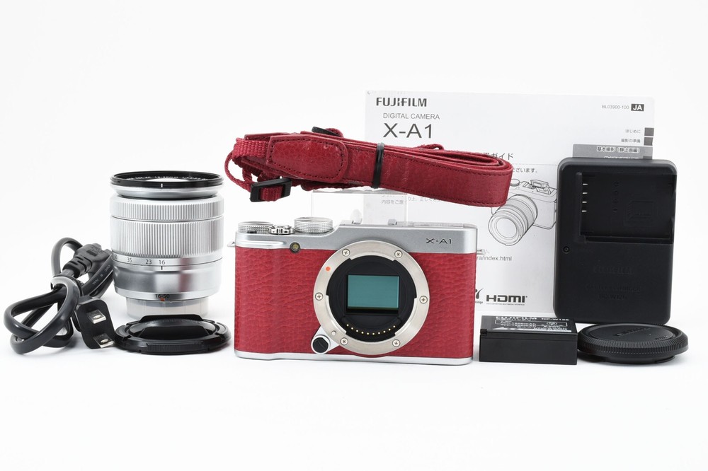FujifilmX-A1 Mirrorless SLR Digital Camera Red + EBC XC 16-50mm3.5-5.6 OIS #2023