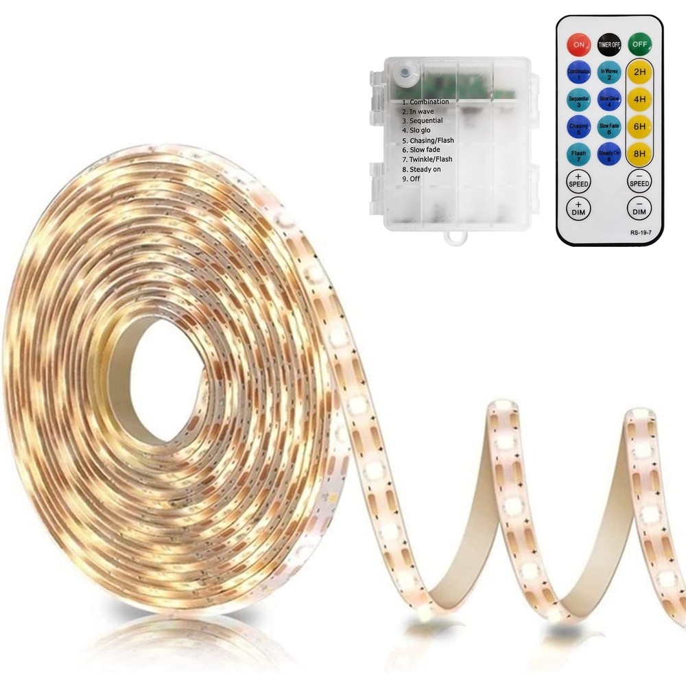 Strip Lights Battery Operated 16.5Ft 150 LED 2835 SMD Closet Strip Lights wit