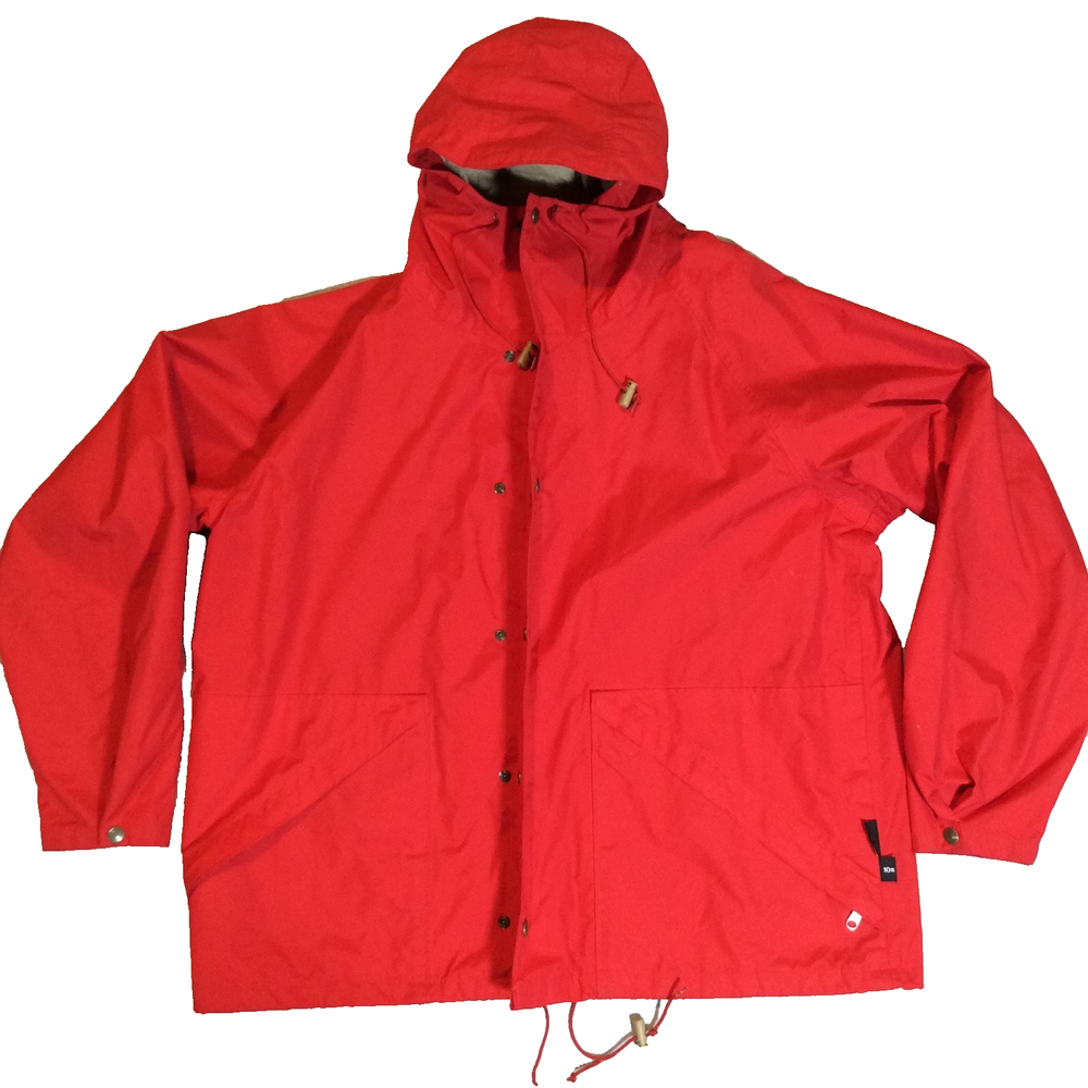 10X GORE-TEX Rainwear Jacket Men's Sz XL Regular Red Zip Outdoor Hiking USA VTG