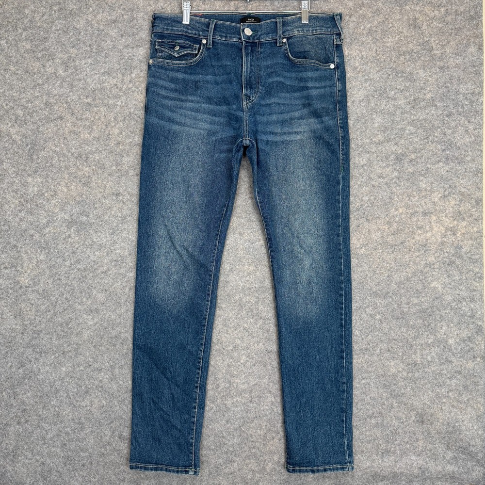 True Religion Rocco Relaxed Skinny Jeans Mens 34 34x32 Flap Pockets Dark Pants