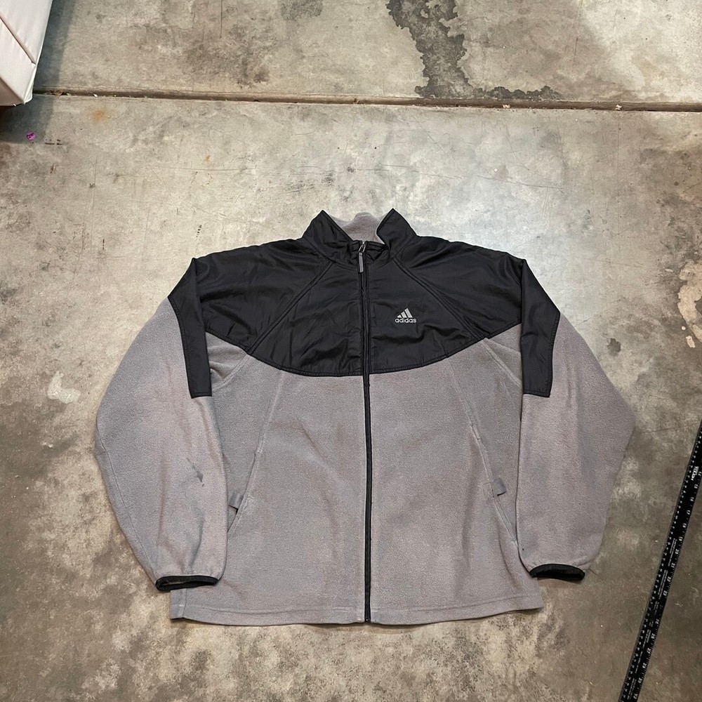 adidas Men's Y2K Vintage 200s Full Zip Fleece Jacket in Gray & Black