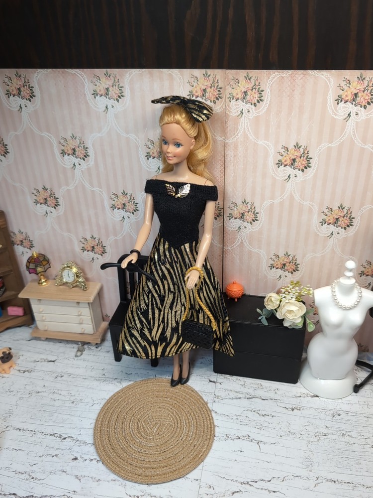 Vintage Barbie Clone Outfit - Dress, Purse, Shoes +