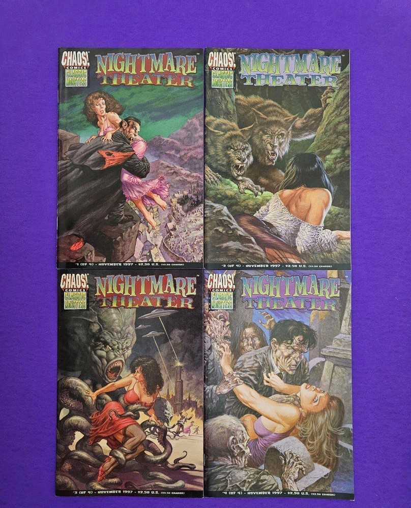 Nightmare Theater 1-4 Complete Vintage Chaos Classic Monsters Comic Miniseries