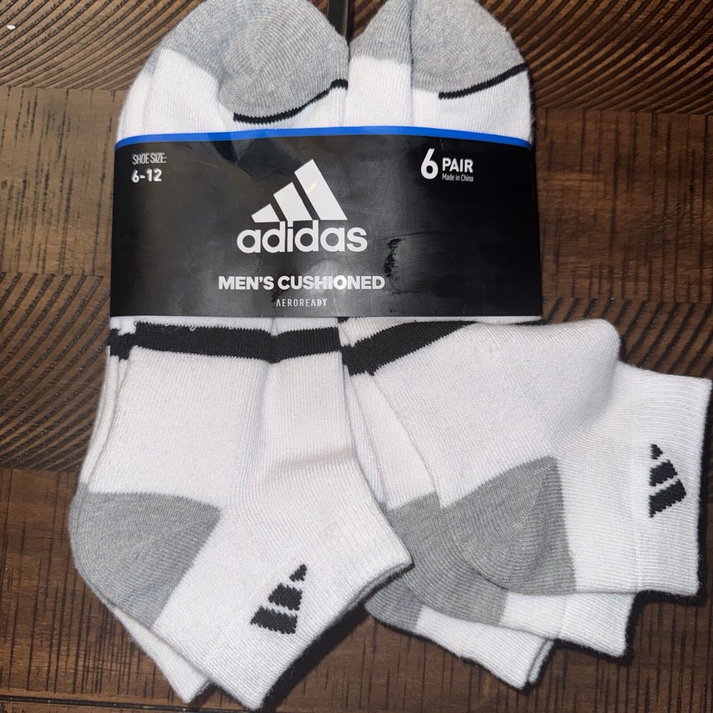 Adidas Men's Low Cut Cushioned Ankle Socks 6-Pack