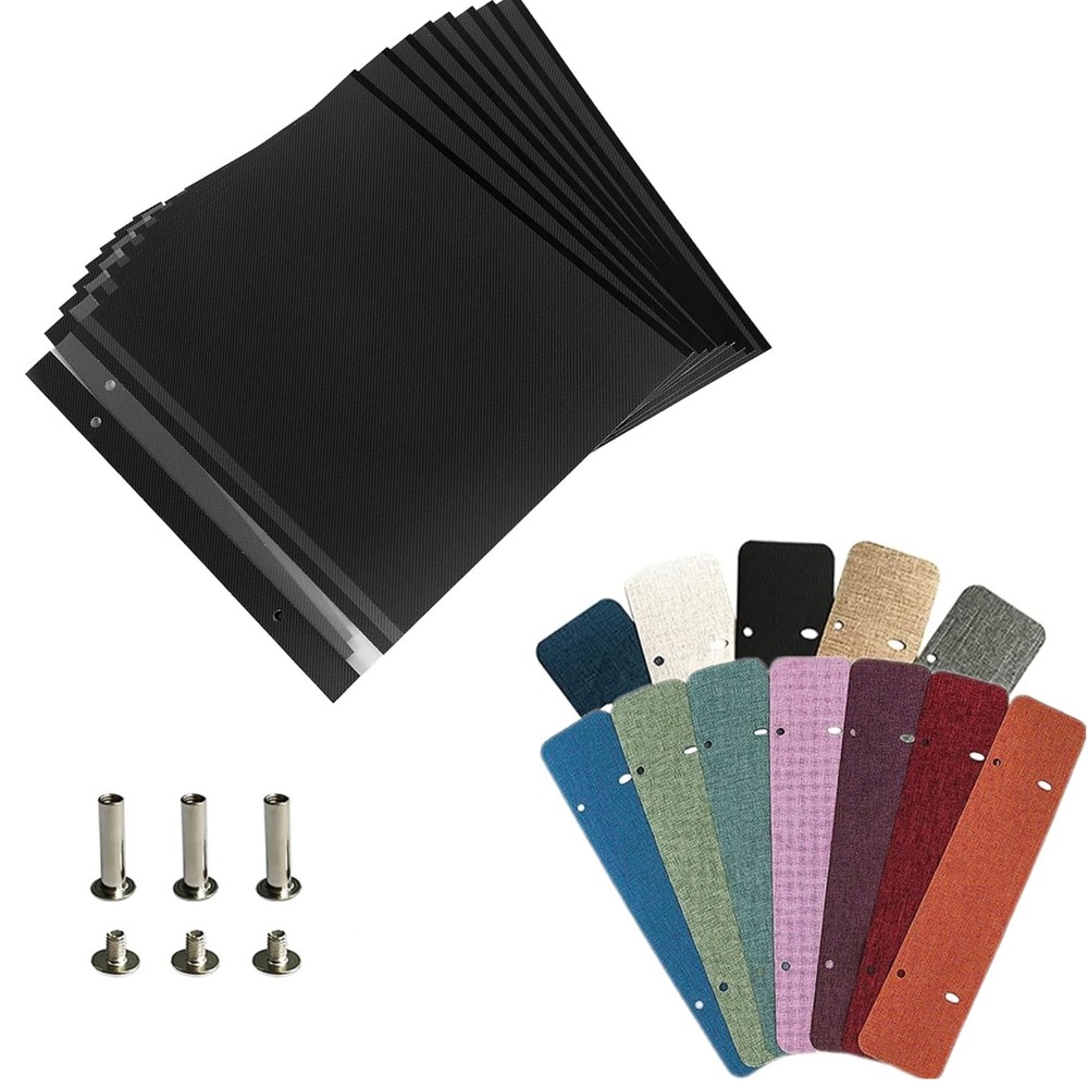 Black Refill Pages for Photo Album Scrapbook Self Adhesive 13.2x12.8 20 Pages