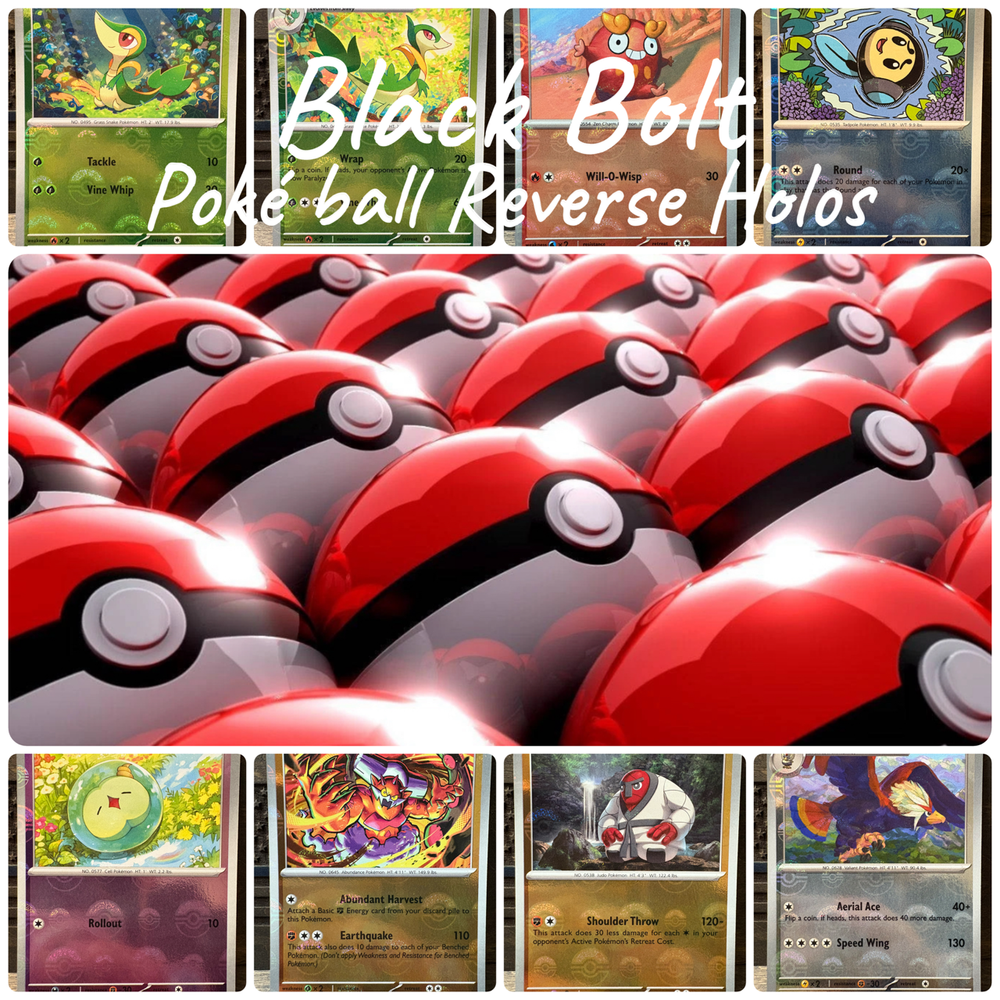 Black Bolt Poke Ball Reverse Holos Pick Your Balls Complete Your Set