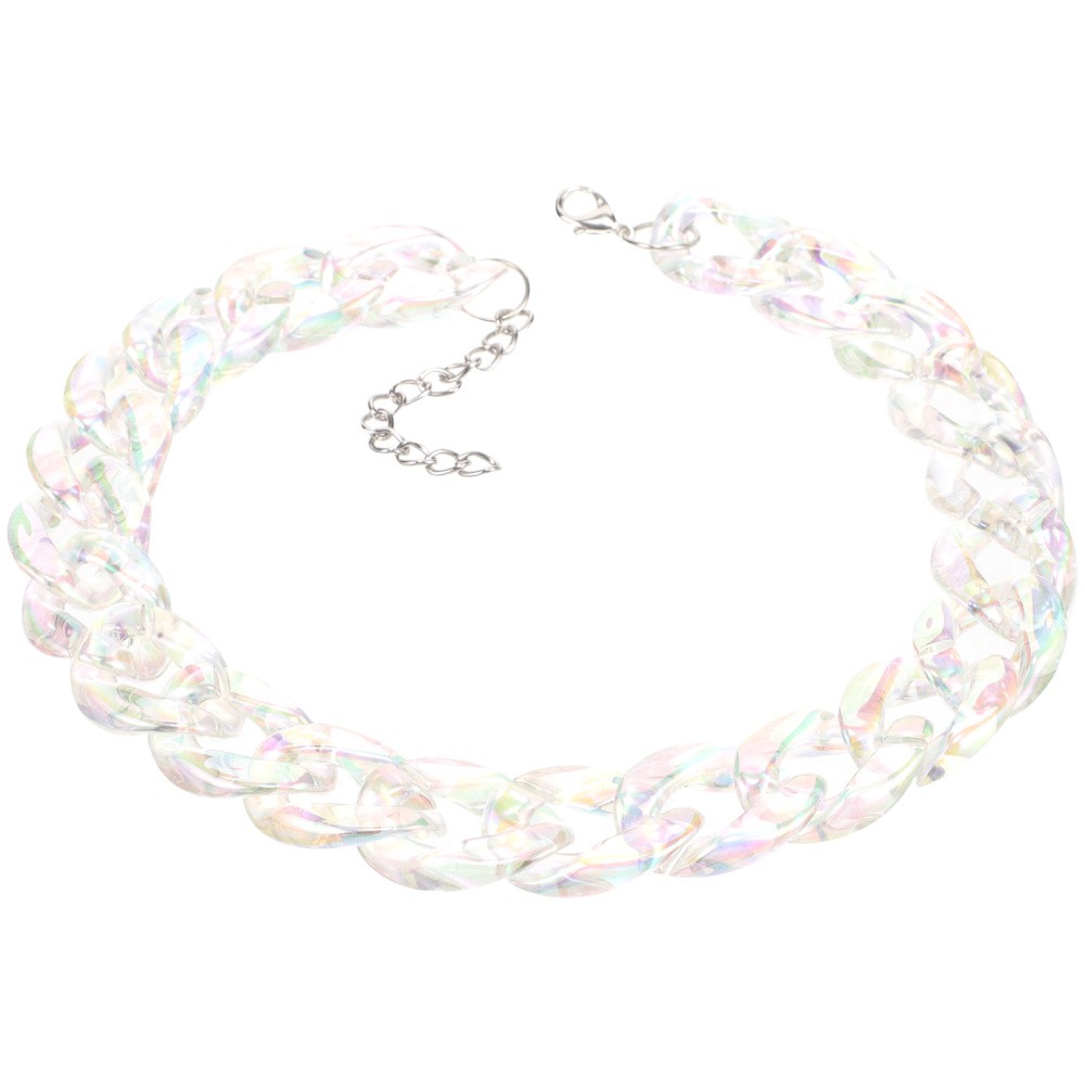 Chunky Geometric Link Chain Choker Necklace for Women