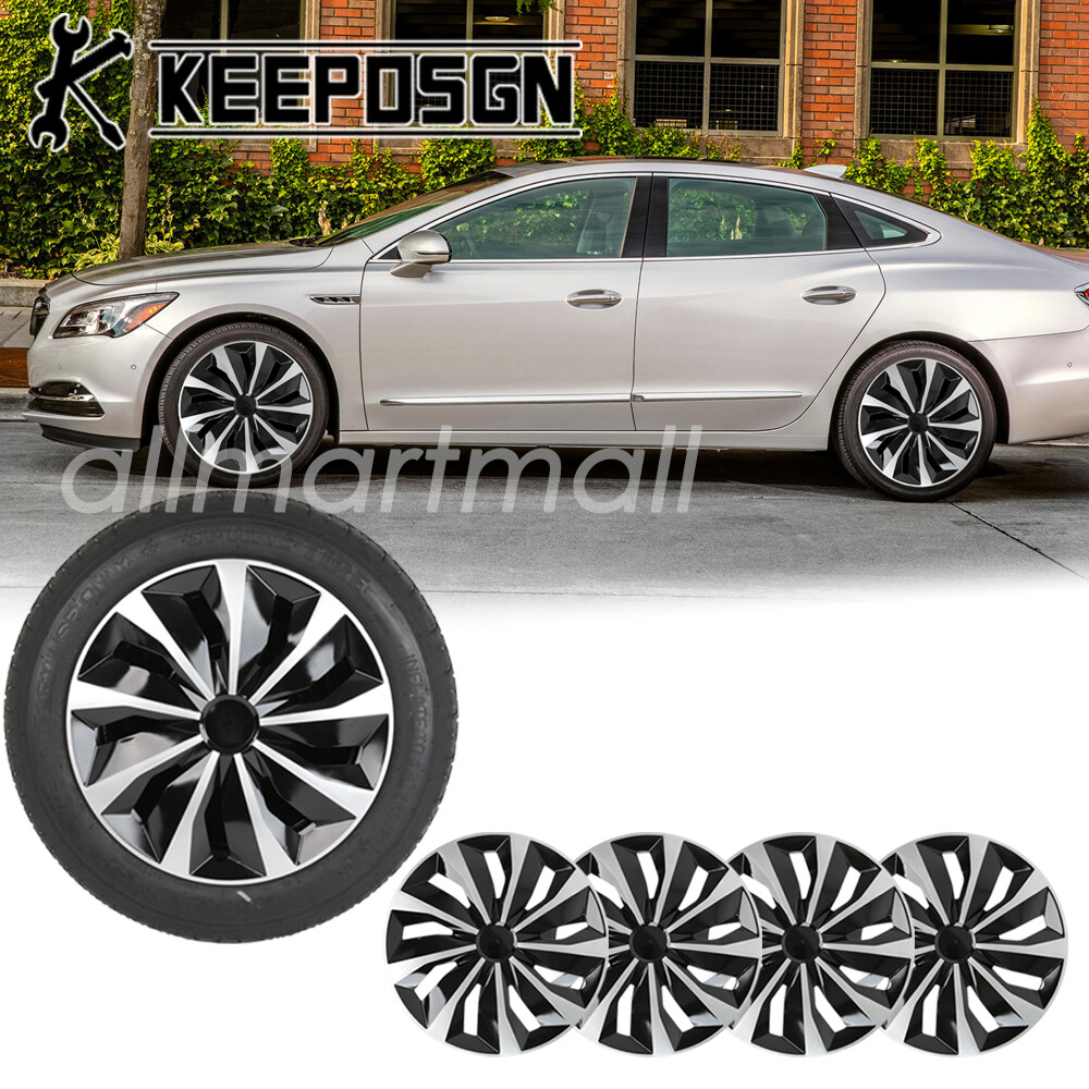 For Buick LaCrosse 16'' Car Tire Hub Caps Wheel Rim Covers Set of 4 Silver Black