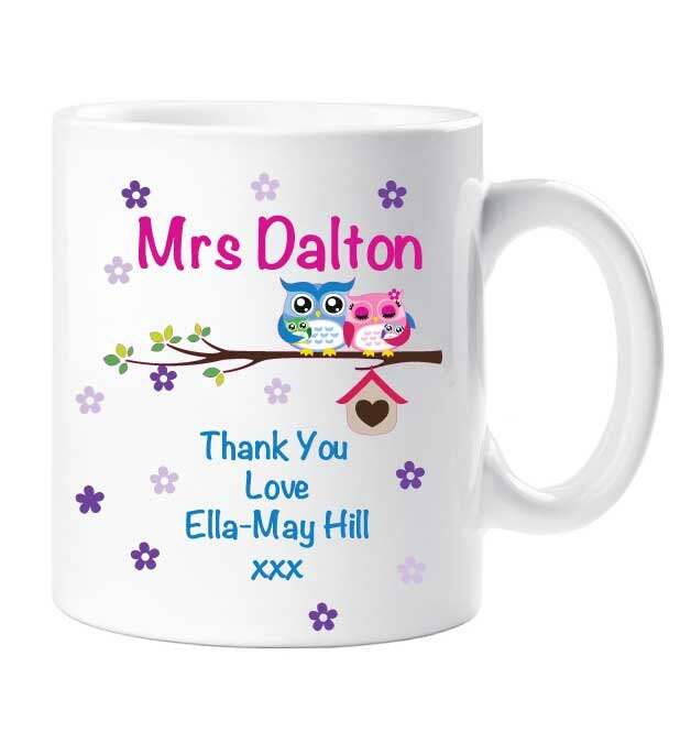 Teacher Thank You Mug Owls On A Branch Ceramic Gift Idea