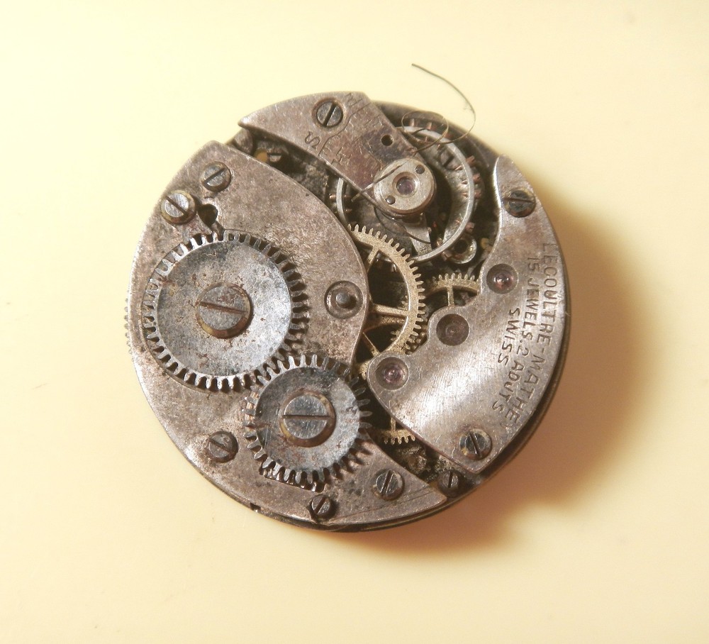 LeCoultre-Mathey 15 jewel, 10.5 ligne Watch Movement/Dial for Parts/Repair