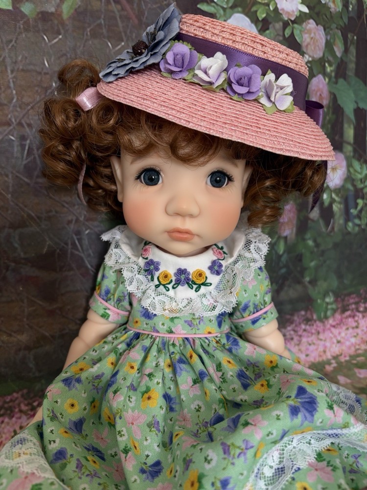 Spring Garden~ Embroidered DRESS SET OUTFIT For My Meadow Moppet dolls 15”