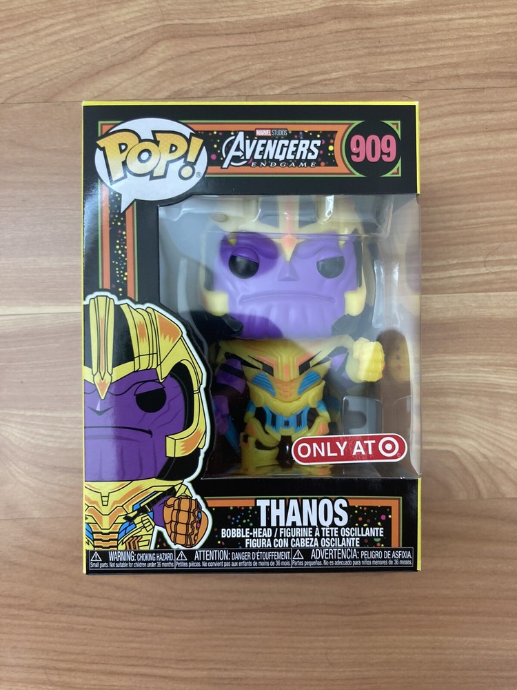 Marvel Avengers Endgame THANOS BLACKLIGHT Funko Pop #909 Target Exclusive READ