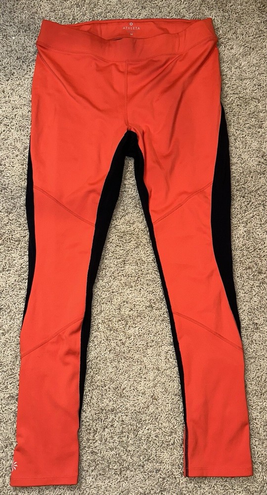 Athleta Womens Homestretch Run Tights Medium Fire Red Black