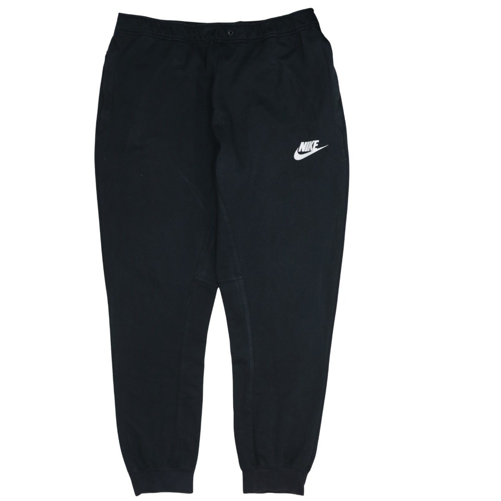 Nike Mens Joggers Black Fleece Sweatpants Elastic Waist Cuffed Logo Swoosh L