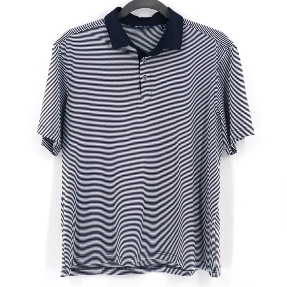 Cutter & Buck Golf Virtue Eco Pique Micro Stripe Polo Mens XL Sporty Outdoors