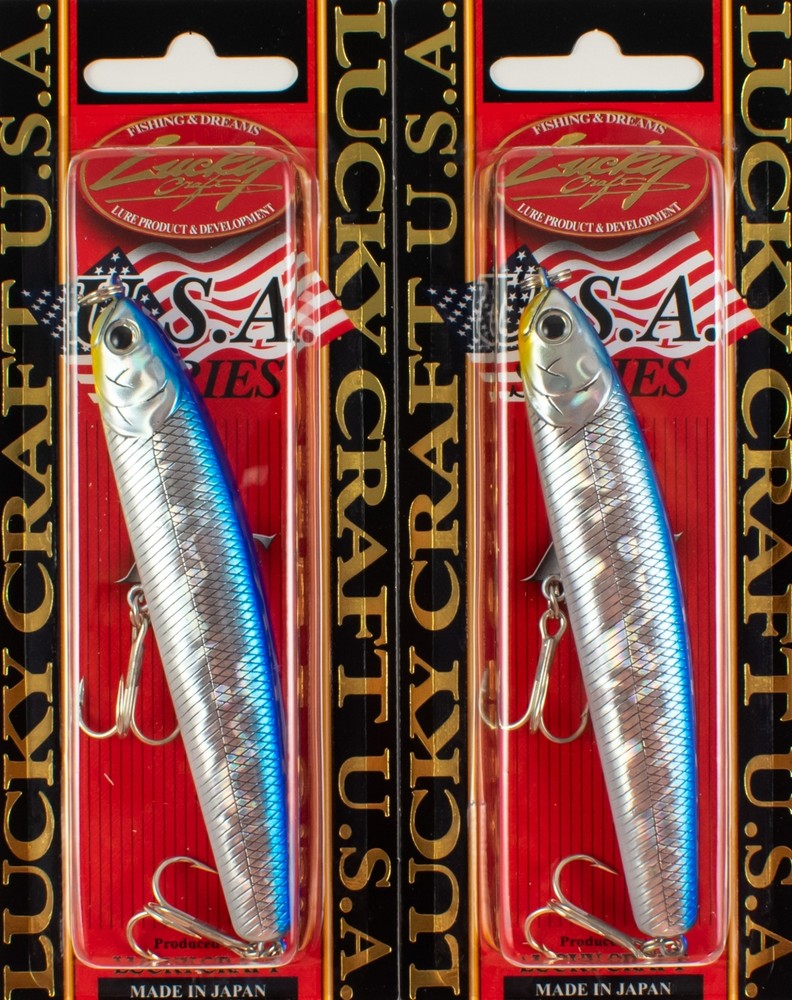 (LOT OF 2) LUCKY CRAFT WANDER 95 3/4OZ WD95-393 BLUE BACK E1357