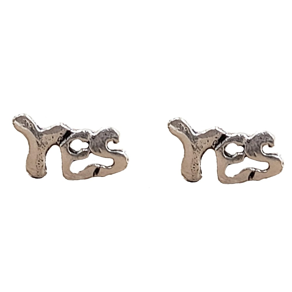 925 Silver Yes Word Alphabet Stud Earrings Gift
