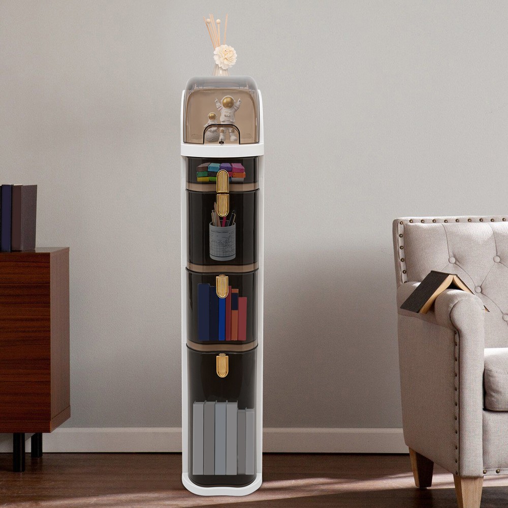 4-Tier Freestanding Cabinet Organizer with Drawer for Toilet Paper Storage