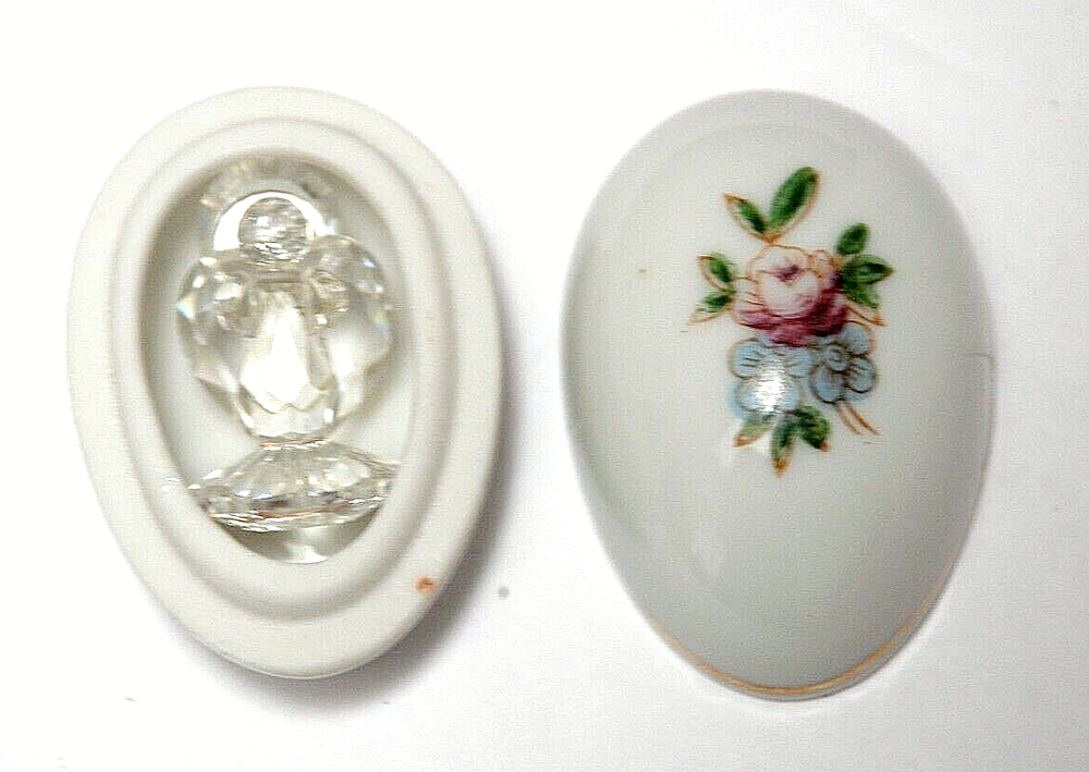 IRIS ARC Mini Crystal Angel Figurine Shackman Porcelain Ceramic Floral Egg Japan