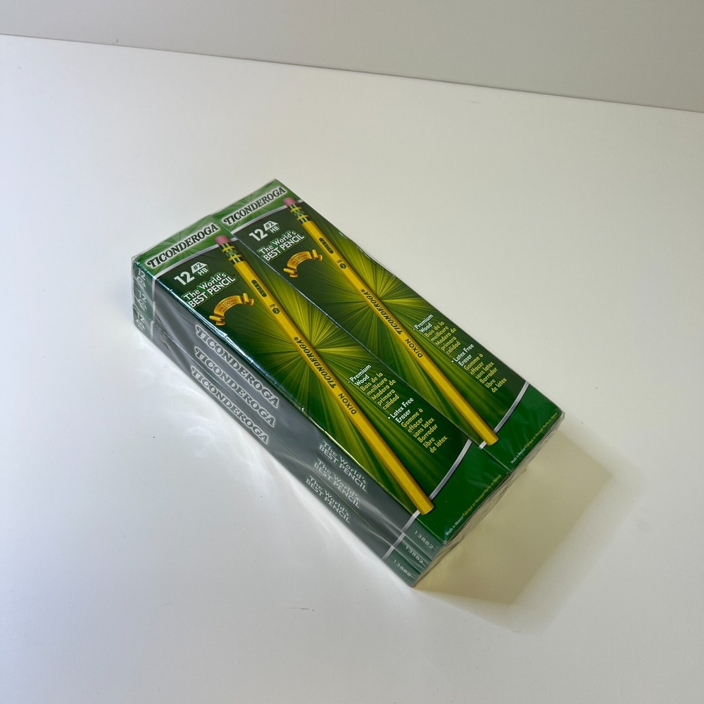 Ticonderoga Yellow Wood-Cased #2 HB Pencils, 72 Count in 6 Boxes, Sealed #13882