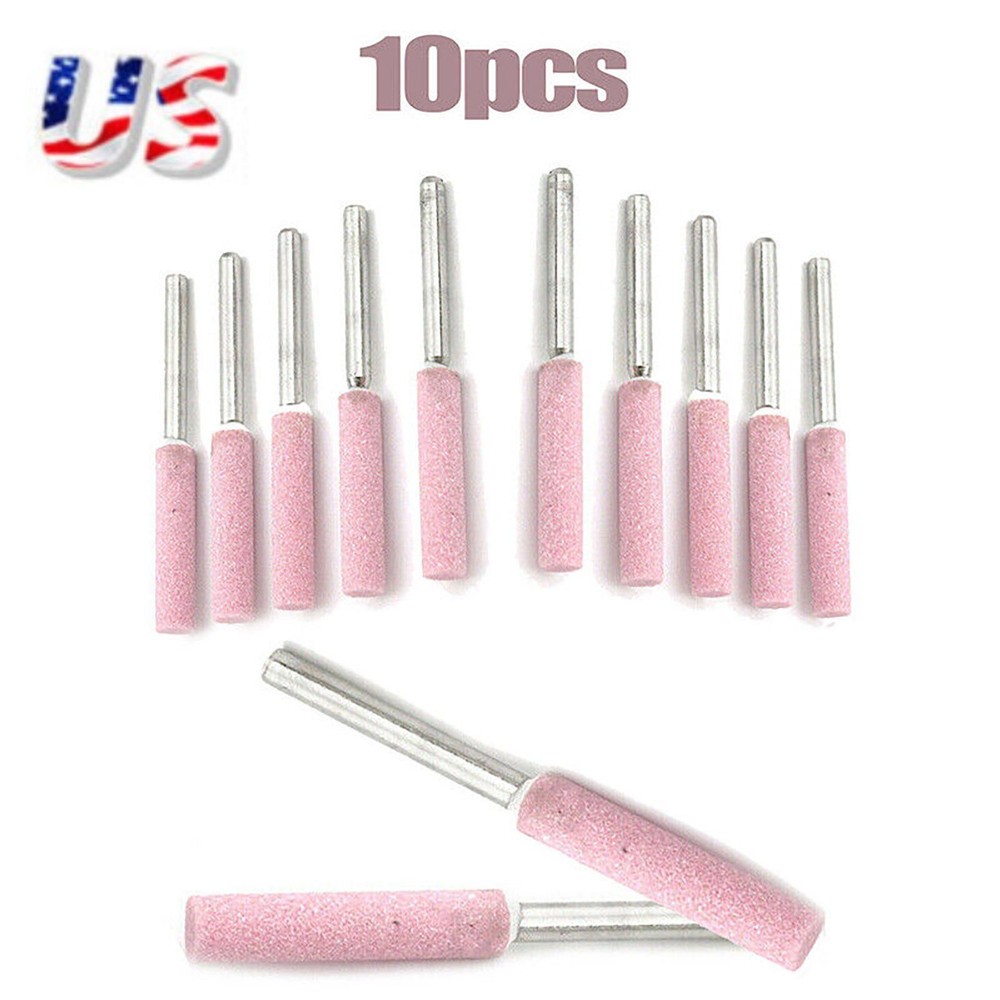 10Pcs 4.8mm Chainsaw Sharpener Grinding Stone Set for Chain Saw Sharpening