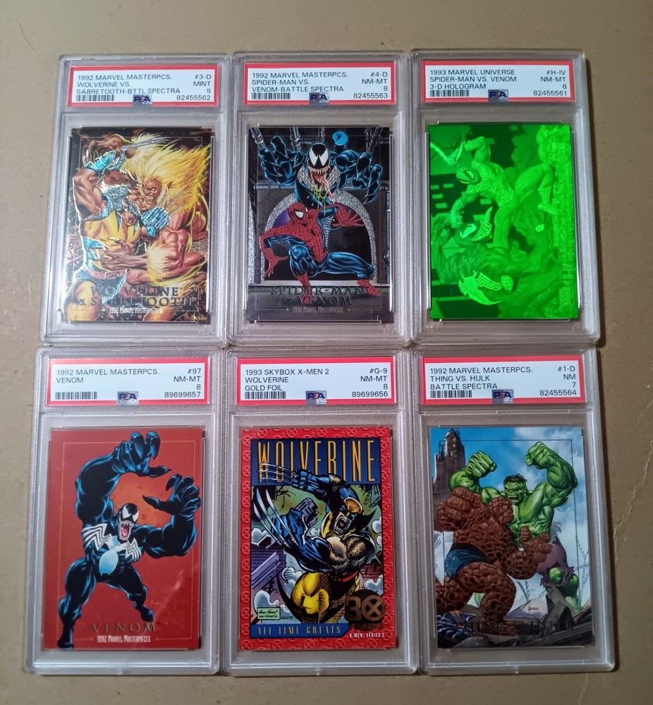 1992 Marvel Masterpieces  (5) and (1) 1993 Marvel Universe Trading Cards