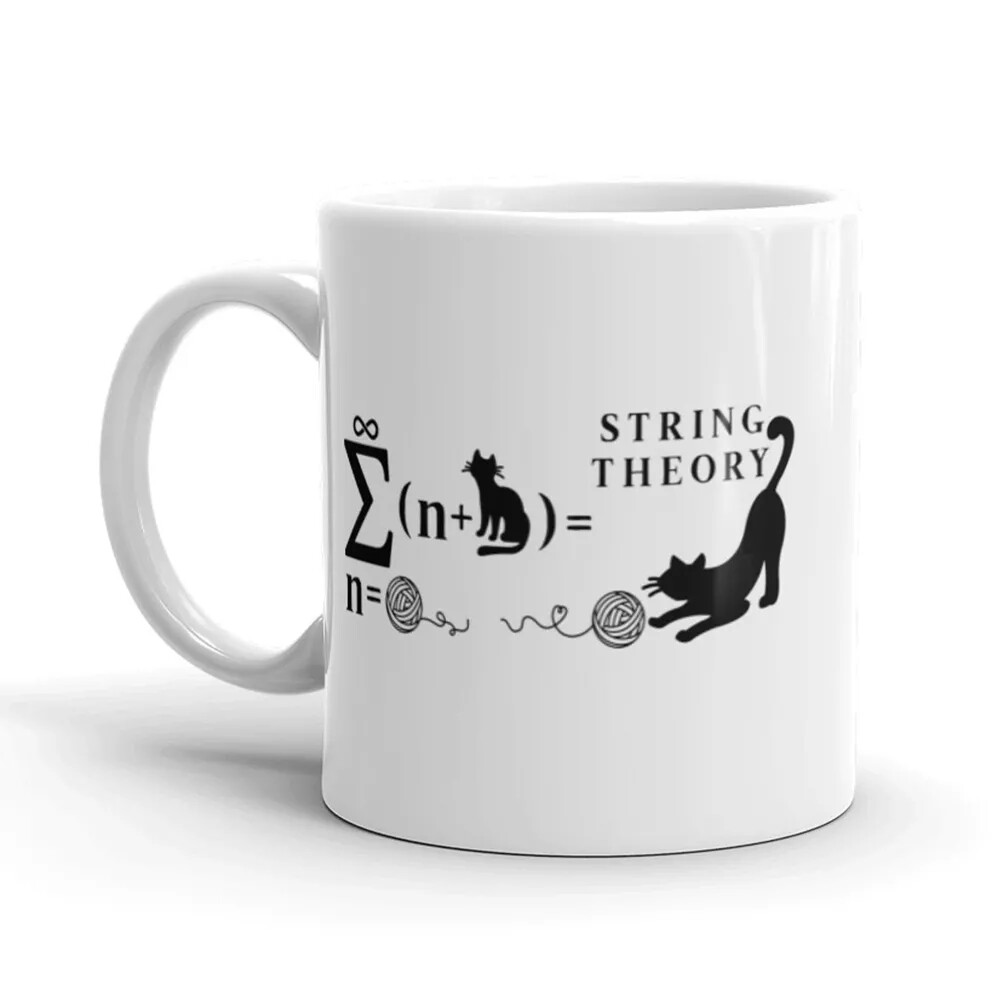 Funny Nerdy Cat Math String Theory Coffee Mug Ceramic Cup 11oz