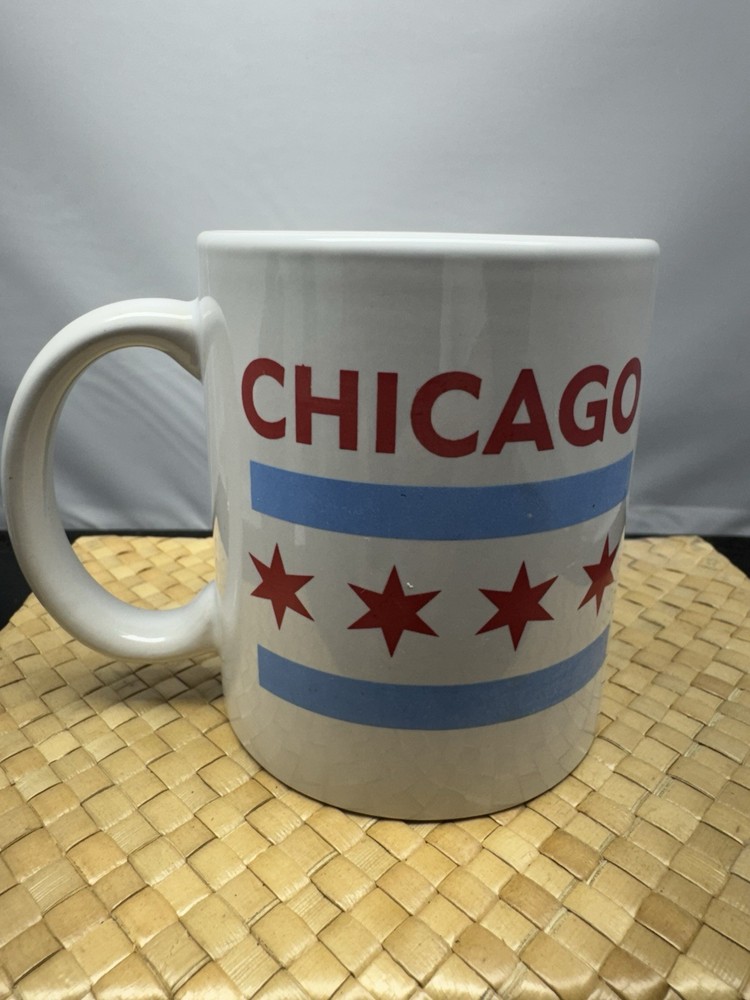 City of Chicago Flag Diner Style Ceramic Mug - Coffee & Tea Exchange Advertising