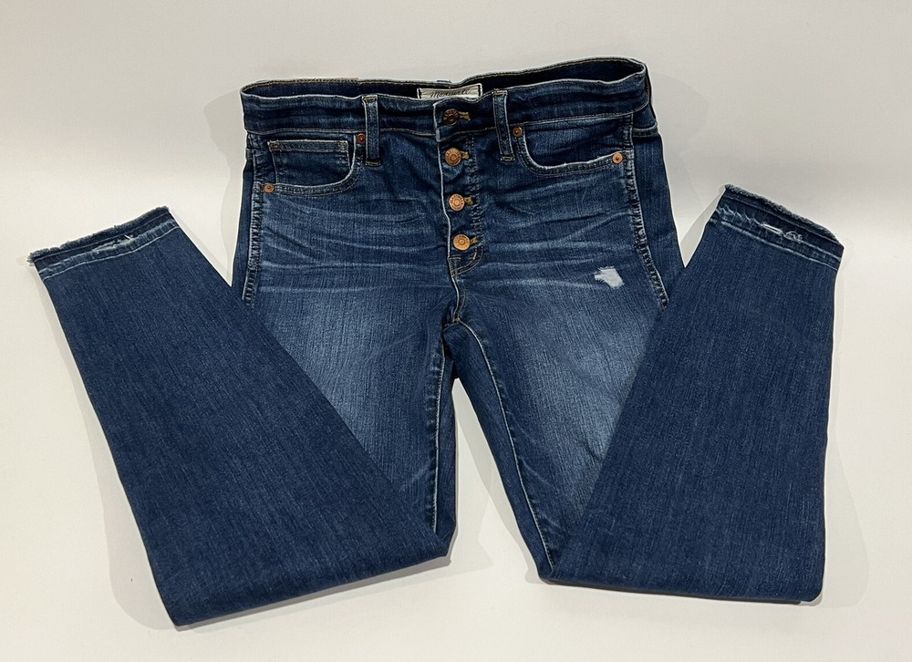 Madewell 10-Inch High Rise Skinny Jeans for Women Size 27 with Button Front and Pockets
