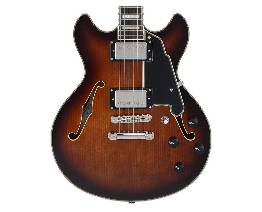 D'Angelico Premier Mini DC Electric Guitar Brown Burst B-Stock with Gig Bag