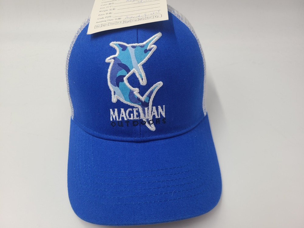 Magellan Outdoors Fishing Marlin Mesh Trucker Snapback Hat Cap Men Blue White